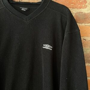 Vintage Umbro official fleece long sleeve Black Men's crewneck top sweatshirt